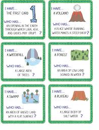 I Have Who Has Landforms Geography Lessons Third Grade Social Studies Landforms