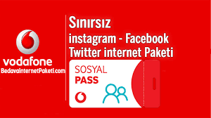 vodafone sosyal pass sinirsiz instagram facebook ve twitter internet paketi bedava internet paketi