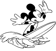 Mickey Mouse Is A Great Surfer Coloring Pages Coloring Pages Mickey Mouse Color