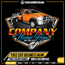 Tow Trucking Logo Design, Pickup Truck Logo, Flatbed Truck Logo, Towing  Truck Logo, Tow Car Logo, Towing Business Logo, Tow Chain & Hook SVG - Etsy