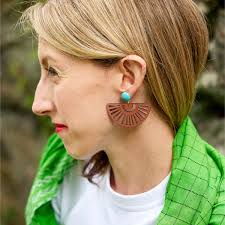 Brown Half Circle Earrings