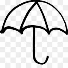 Simple black and white freehand drawn cartoon umbrella. Umbrella Cartoon