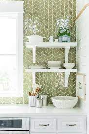 Instead Of Subway Tile Kitchen Backsplash Ideas Hurd Honey Green Kitchen Backsplash Kitchen Tiles Backsplash Green Backsplash
