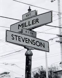 Sign trims are a cost effective way to display your street name signs with a frame while maintaining reflectivity requirements. Personalized Frame Wedding Gift Anniversary Gift Intersection Street Sign 8x10 With Wedding Date Couple S Nam Personalized Street Signs Street Signs Noe Valley