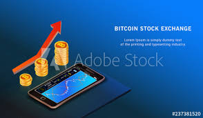 Bitcoin Up Growth Concept Bitcoin Revenue Illustration