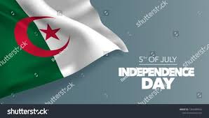 Algeria Happy Independence Day Greeting Card Banner With Template Text Vector Illustra In 2020 Independence Day Greeting Cards Happy Independence Day Independence Day