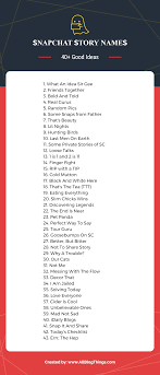 If you're looking for good offensive private story names for snapchat, look no further. 100 Good Private Story Names For Sc Unique Ideas Flipboard