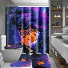 These deer bathroom decor items make fantastic additions to the atmosphere of any hunter's bathroom. Deer Art Shower Curtain Door Bath Mat Toilet Cover Rugs Bathroom Set 1 3 4pcs Shower Bathtub Accessories Selfiestar Home Garden