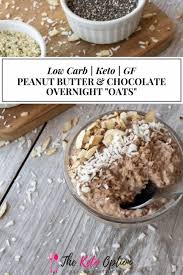 Overnight oats make for an extremely versatile breakfast and snack option. Peanut Butter And Chocolate Overnight Oats Low Carb Keto Gf Trina Krug