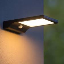 Solar Wandleuchte Basic Ip44 Mit Sensor Schwarz Wandleuchte