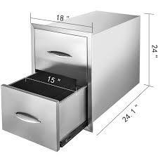 24x 18 stainless steel double drawer