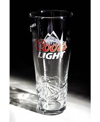 Coors Light Pint Beer Glass In Relief Design And Changing Colour Pint Of Beer Beer Glass Beer Pint Glasses