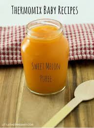 Thermomix Melon Baby Puree Cantaloupe Rockmelon Baby Puree Is Sweet Juicy And Wonderfully Hydrating For Baby So Baby Puree Baby Food Recipes Baby Cooking
