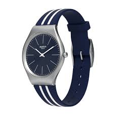 The slimmest watch line, now with a stainless steel boost. Swatch Skin Syxs106 Skinblueiron Uhr Ean 7610522785199 Masters In Time