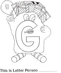 Letter Person G Letter People People Coloring Pages Personalized Letters