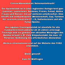 November deutschlandweit in kraft treten und bis ende des monats gelten. Fc Wulflingen Home Facebook