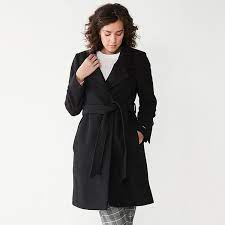 Notch lapels + lightly padded shoulders. Women S Nine West Asymmetrical Wool Blend Coat