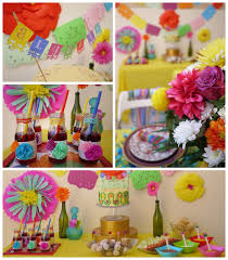 Use a palette of sunshine yellow, tangerine, turquoise, purple, fuchsia, and lime for bright, festive colors. Kara S Party Ideas Colorful Fiesta Mexican Themed Birthday Party