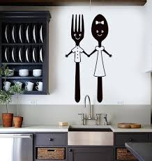 Vinyl Wall Decal Funny Spoon And Fork Kitchen Restaurant Dining Room Stickers Unique Gift Ig4942 Kitchen Wall Decals Kitchen Wall Kitchen Wall Art