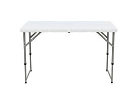 The gleaming white glass top is rectangular and seats four in style. Height Adjustable Center Folding Table Office Star Resin Multipurpose Rectangle Table 4 Feet Long Home Kitchen Surclima Folding Tables Chairs