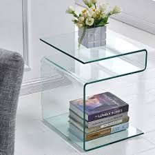 Our bedroom drawers range also includes some beautiful mirrored bedside tables. Glass Nightstand Side Table S Shaped End Table For Living Room Bedside Table For Bedroom Buy Online In Burkina Faso At Burkinafaso Desertcart Com Productid 217135496