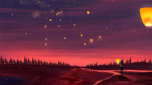 Sky Lantern Scenery Illustration Digital Art 4k Wallpaper 4 2039 Optimized 1080x1920 vertical hd images for mobile devices — phones and tablets 2224x2224. sky lantern scenery illustration