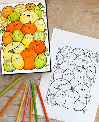 Search through 623,989 free printable colorings at getcolorings. Kawaii Citrus Fruit Colouring Page Kate Hadfield Designs