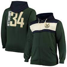 Explore career as pest control technician: Mens Antetokounmpo Giannis Hunter Greencream Milwaukee Bucks Big Tall Full Zip Hoodie