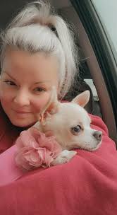 This is Pebbles. She is two years old and weighs 2.2 lbs. I'm so excited  that I have finely found Pebbles some warm size xxxs pj's.