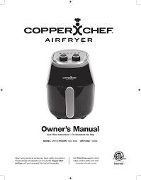 Matte material will leave no stains, the square air fryer with slimmer footprint within a compact frame that won't crowd your kitchen safe and easy to clean: Copper Chef Af9103 Owner S Manual Pdf Download Manualslib