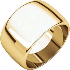 14k Gold Ring Sale 12mm 14k Yellow White Or Rose Gold Wide Cigar Band Dome Ring 18k Yellow Gold Wedding Band Stainless Steel Wedding Bands Domed Ring