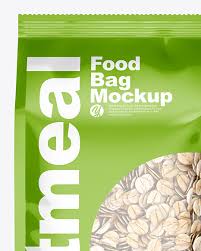 Food Bag W Oatmeal Mockup In Bag Sack Mockups On Yellow Images Object Mockups
