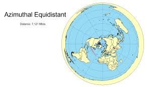 Image result for azimuthal equidistant map