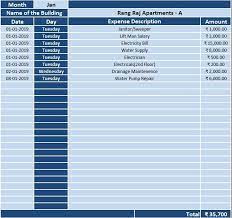 Gst invoice format in excel, word, pdf and jpeg (format no. Download Apartment Maintenance Accounts Excel Template Exceldatapro Excel Templates Excel Templates