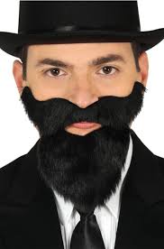 BLACK BEARD AND MOUSTACHE WITH ADHESIVE