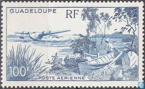 1947 Seaplane And Boat 100 Stamp Guadeloupe Stamp Postage Stamps Stamp Collecting