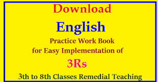 Download English Work Book For 3rs Implementation From 4th To 8th Classes And Remedial English Teaching English Lesson Plans Jobs For Teachers Workbook