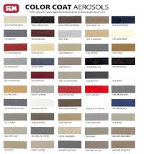The auto paint colors chart contains a specific paint code for each color on the chart. Sem Color Coat Interior Paint Aerosols Pints Quarts 66autocolor