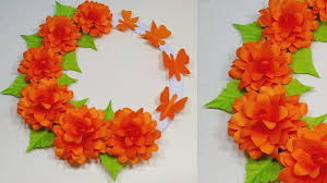 Diy Paper Rose Wall Hanging Paper Flower Wall Hanging Craft Idea Paper Roses Wall Hanging Crafts Paper Flowers