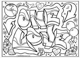 One Love Graffiti Free Coloring Page Graffiti Printable Free Graffiti Tutorials Love Coloring Pages Free Coloring Pages Coloring Pages Inspirational