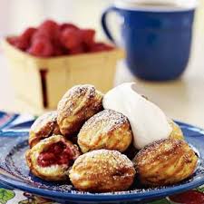 Raspberry Filled Pancakes Raspberry Filling Food Ebelskiver Recipe
