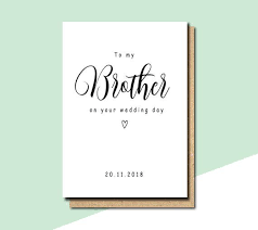 To My Brother On Your Wedding Day Card For Brother On Wedding Day Card Wedding Personalised Card Brothe On Your Wedding Day Personalized Card Wedding Cards