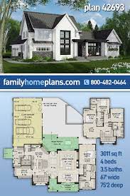 Farmhouse Style House Plan 42693 With 4 Bed 4 Bath 3 Car Garage Farmhouse Style House Farmhouse Style House Plans Dream House Exterior