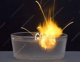 Metallic Sodium Reacts With Water Stock Image C028 1237 Science Photo Library