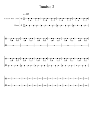 My 1st ever dewbow song! Tumbao Bass Drum Sheet Music For Bass Drum Claves Percussion Duet Musescore Com