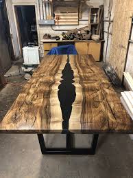 English Walnut And Epoxy Dining Table In 2020 Wood Resin Table Diy Dining Table Epoxy Wood Table