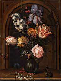 A Vase Of Flowers In A Niche With A Butterfly Fly Dragonfly And A Lizard Kunsthaus Lempertz Art Paintings For Sale Painting Flower Painting