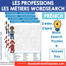 Il n'y a pas d'âge pour être amoureux. Les Professions French Jobs Les Metiers Word Search Wordsearch Activity Houston French Teacher