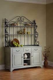 Lower cabinets kitchen storage rack microwave stand litton lane baker's racks Open Front Buffet With Baker S Rack Town Country