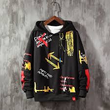 Graffiti Hoodie Men Thick Pullover Harajuku 2019 Autumn Winter Fashion Casual Purple Streetwear Sweatshirt Male Hoodies Sweatshirts Aliexpress
